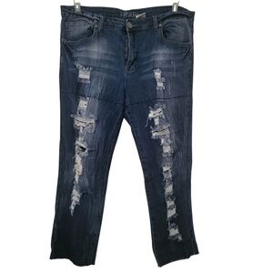 VIP Destroyed Crop Jeans Blue sz 13/14